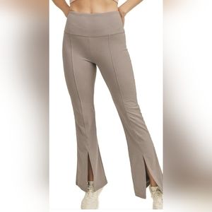 Kimberly women's high waisted flare front slit cream color size M